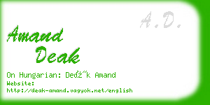 amand deak business card